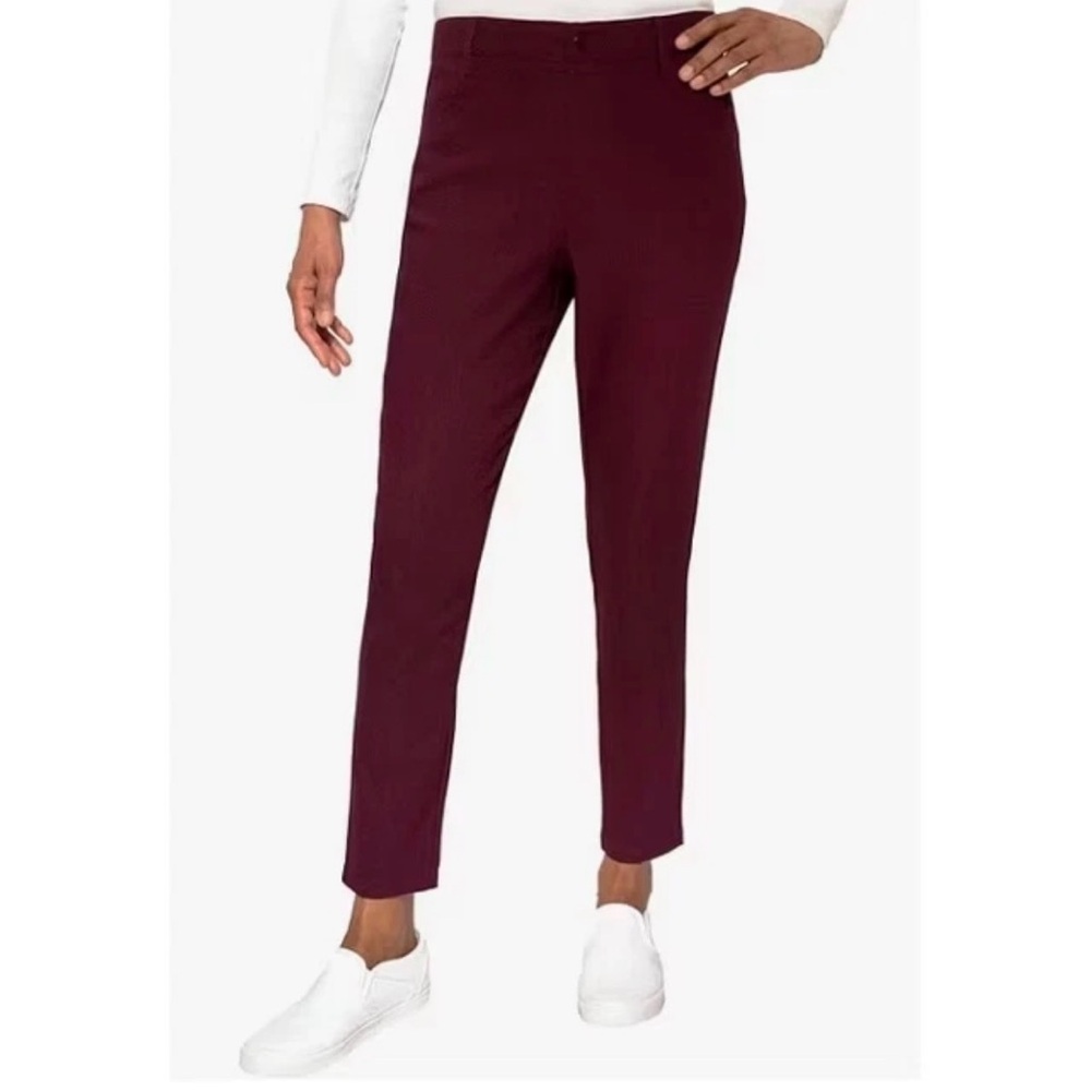 Mario Serrani Women’s Burgundy Textured Pull-On Pants